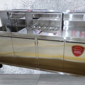 QUẦY PHA CHẾ INOX 304 CÓ BÁNH XE - QPCAK - A04