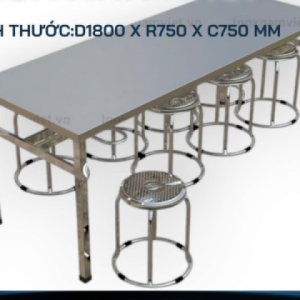 Bàn Ăn Công nghiệp 8 Ghế Đôn BACN04201