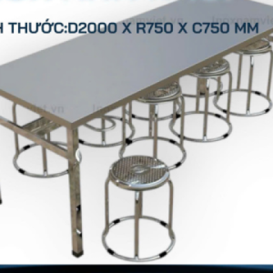 Bàn Ăn Công nghiệp 8 Ghế Đôn BACN05201