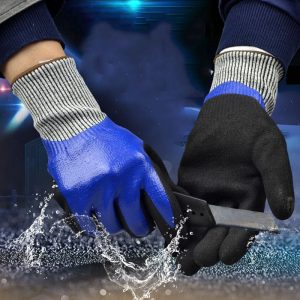 Găng Tay Chống Cắt Cấp Độ 5 Chất Liệu HPPE/Nitrile Chống Trượt, Chống Thấm Nước, Chống Mài Mòn