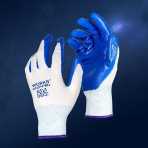 Găng tay Chống Dầu Works Grip-Pro N518 Sợi Nylon Nhúng Nitrile