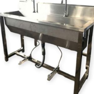 Máng Rửa Tay Van Đạp Chân 2 Vòi MRT08304