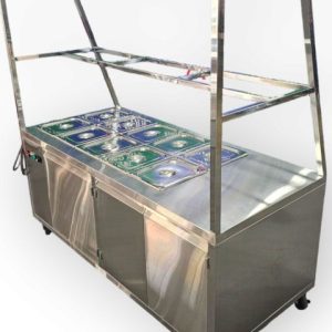 Tủ Hâm Nóng Thức Ăn 10 Khay Có Bàn Thao Tác Inox 304 THN07304